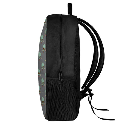Cute Alien With Bow Tie Print 17 Inch Backpack