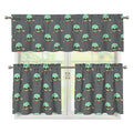 Cute Alien With Bow Tie Print 3 Piece Kitchen Curtains