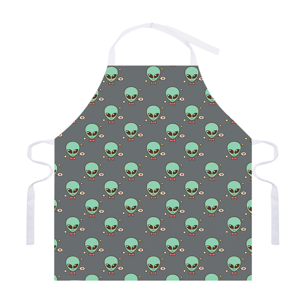 Cute Alien With Bow Tie Print Adjustable Apron