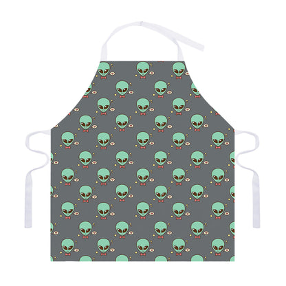 Cute Alien With Bow Tie Print Adjustable Apron