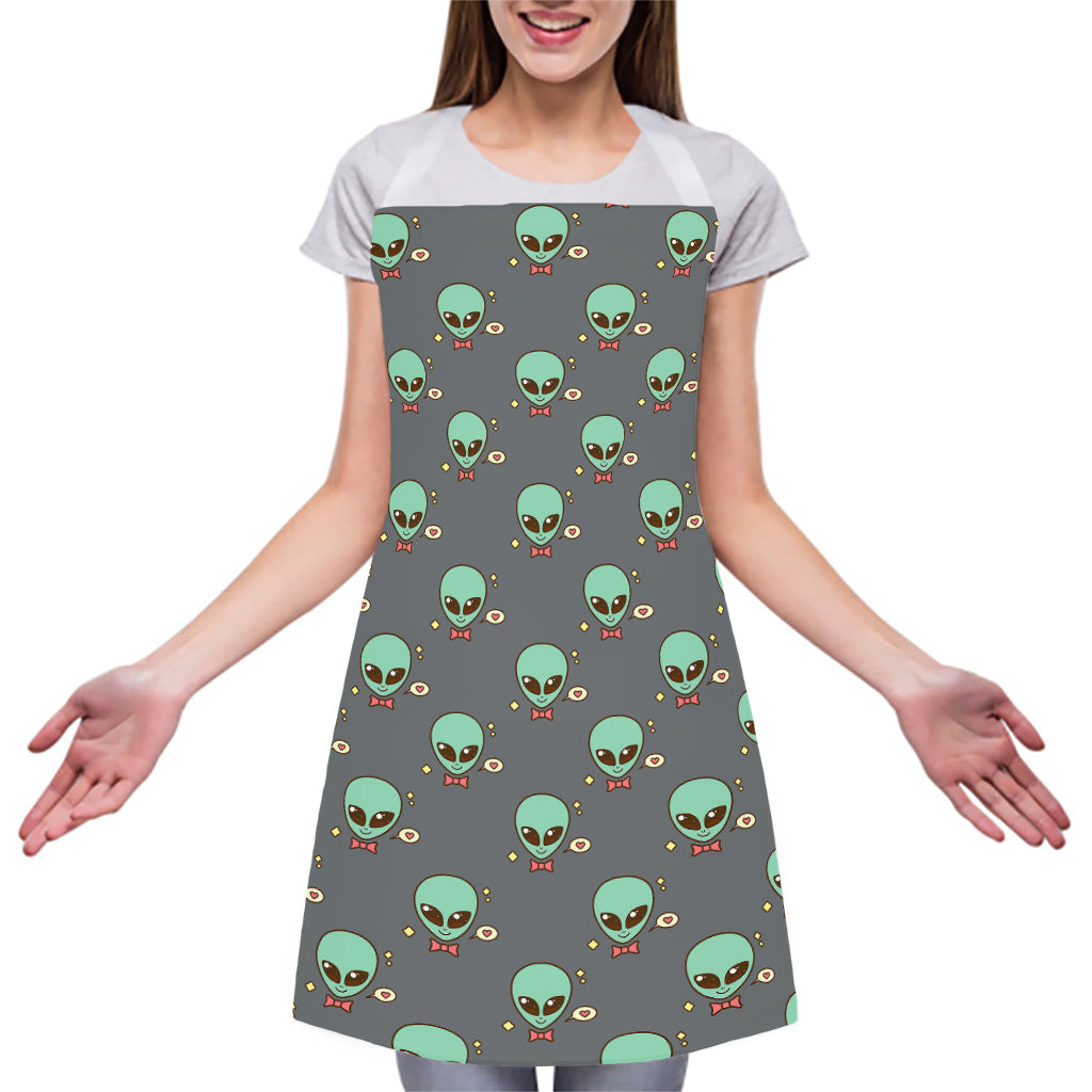 Cute Alien With Bow Tie Print Adjustable Apron