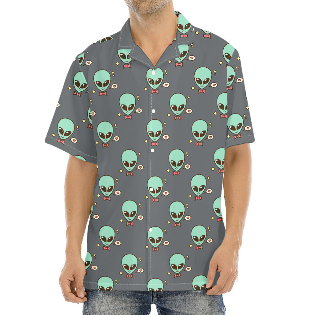 Cute Alien With Bow Tie Print Aloha Shirt