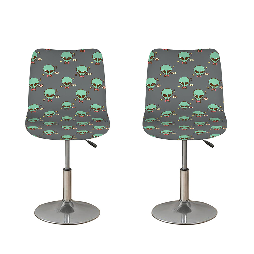 Cute Alien With Bow Tie Print Bar Stool Covers