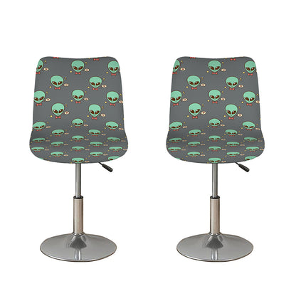 Cute Alien With Bow Tie Print Bar Stool Covers
