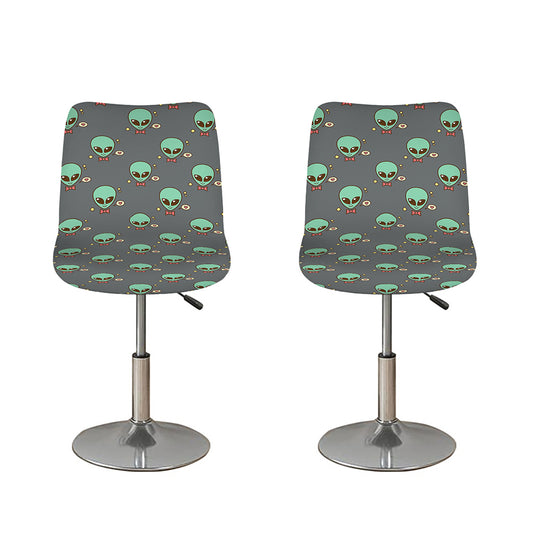 Cute Alien With Bow Tie Print Bar Stool Covers