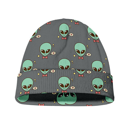 Cute Alien With Bow Tie Print Beanie