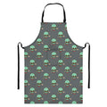 Cute Alien With Bow Tie Print Bib Apron With Pocket