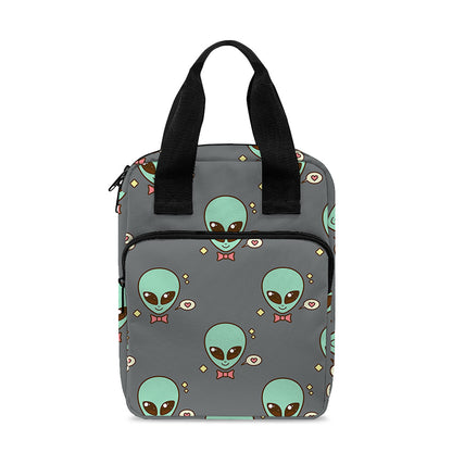 Cute Alien With Bow Tie Print Bible Tote Bag