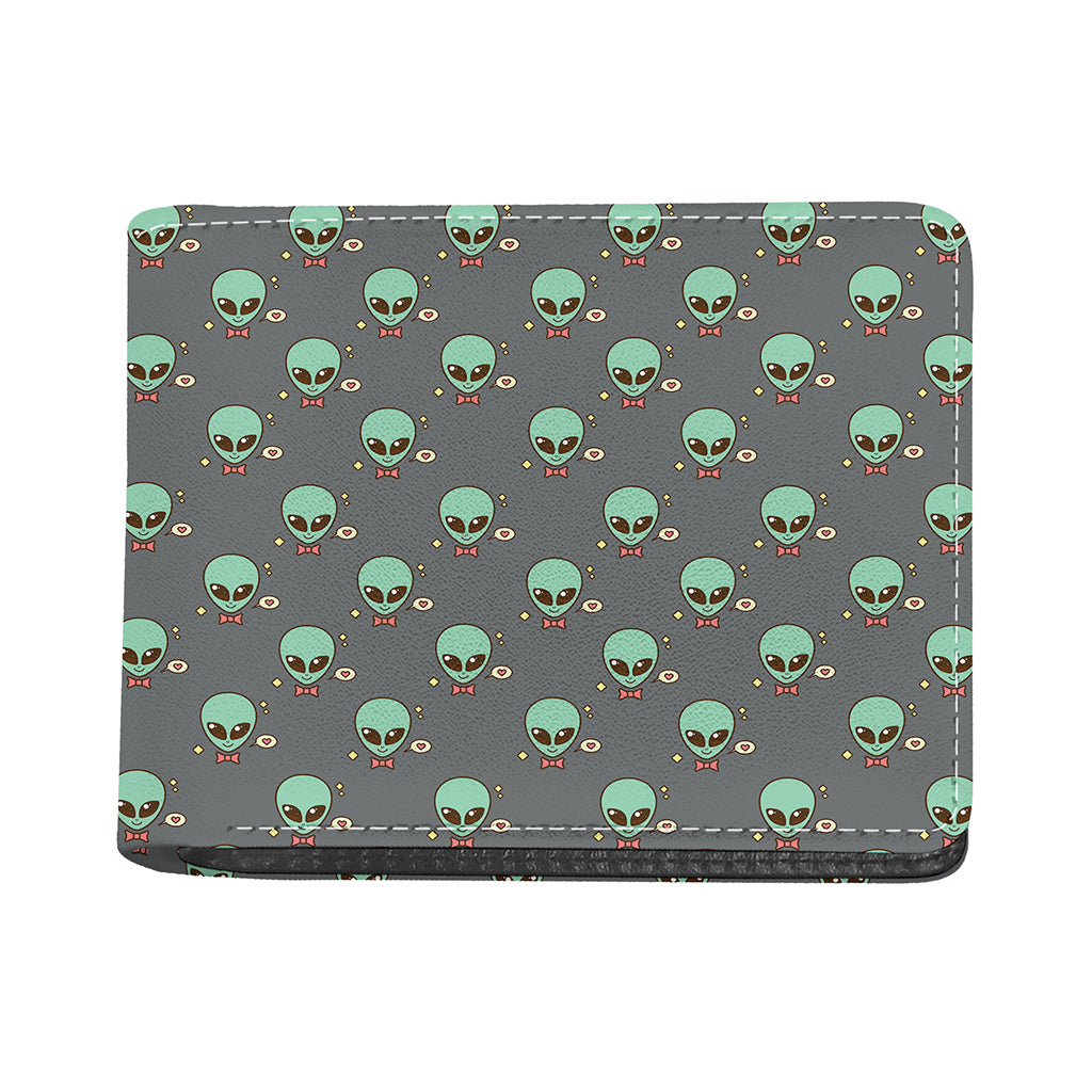 Cute Alien With Bow Tie Print Bifold Wallet