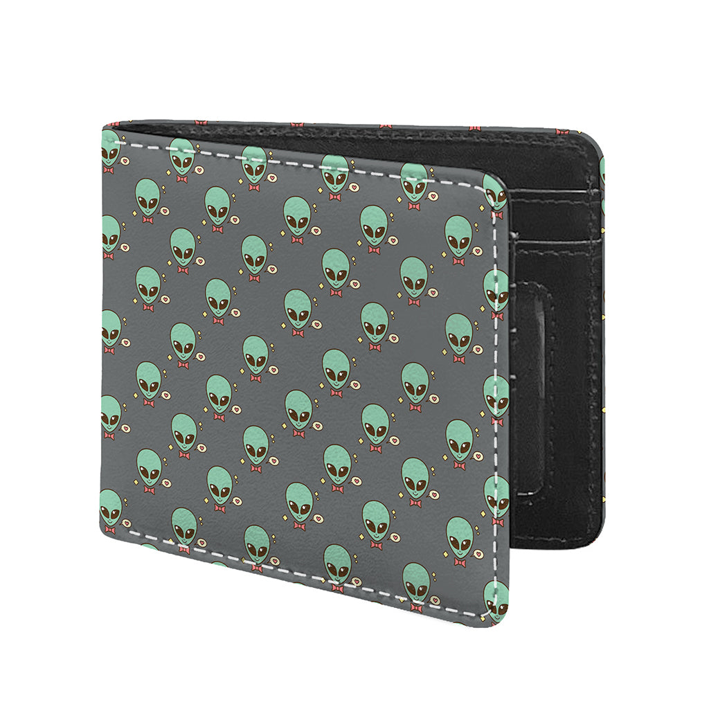 Cute Alien With Bow Tie Print Bifold Wallet