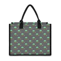 Cute Alien With Bow Tie Print Canvas Tote Bag