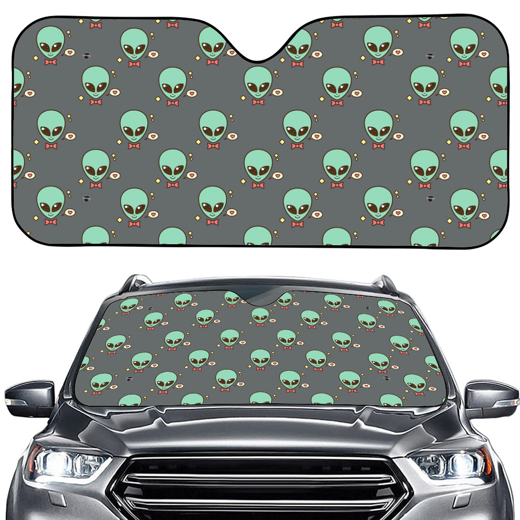 Cute Alien With Bow Tie Print Car Windshield Sun Shade