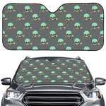 Cute Alien With Bow Tie Print Car Windshield Sun Shade