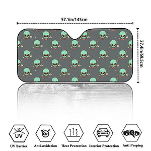 Cute Alien With Bow Tie Print Car Windshield Sun Shade