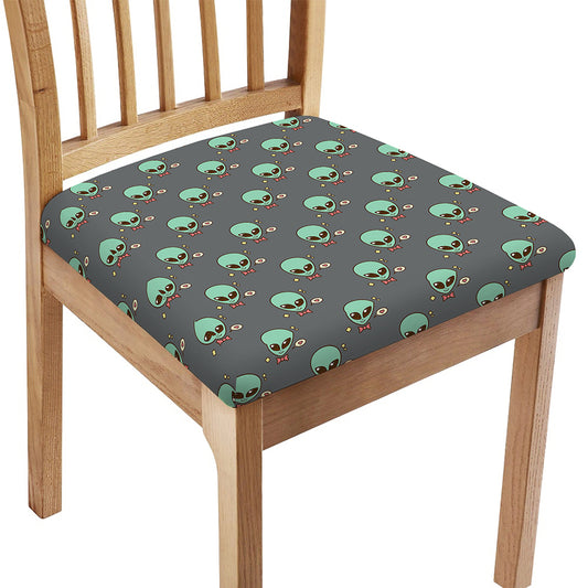 Cute Alien With Bow Tie Print Chair Cushion Cover