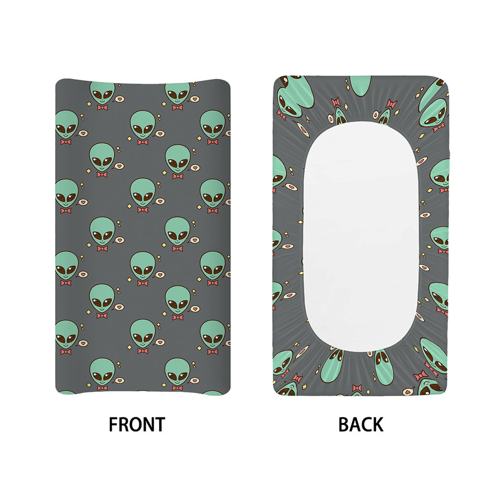 Cute Alien With Bow Tie Print Changing Pad Cover