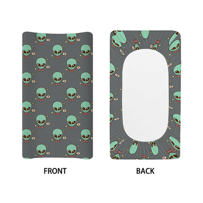 Cute Alien With Bow Tie Print Changing Pad Cover