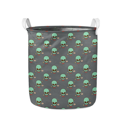 Cute Alien With Bow Tie Print Collapsible Laundry Basket