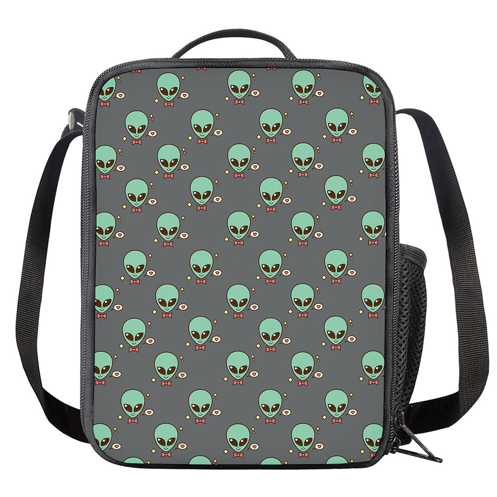 Cute Alien With Bow Tie Print Crossbody Lunch Bag