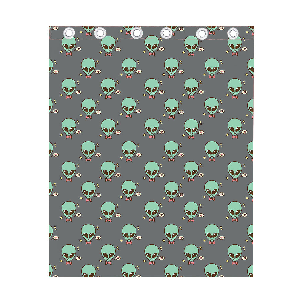 Cute Alien With Bow Tie Print Curtain