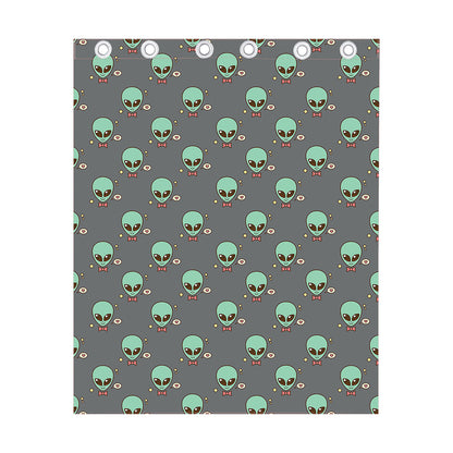 Cute Alien With Bow Tie Print Curtain
