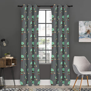 Cute Alien With Bow Tie Print Curtain