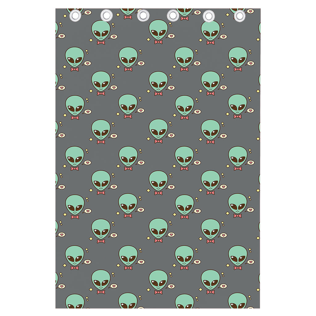 Cute Alien With Bow Tie Print Curtain