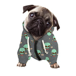 Cute Alien With Bow Tie Print Dog Zip Up Hoodie