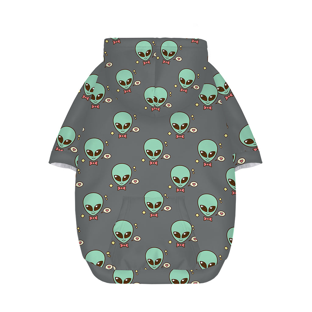 Cute Alien With Bow Tie Print Dog Zip Up Hoodie