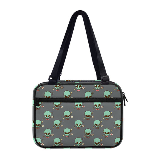 Cute Alien With Bow Tie Print Double Strap Bible Bag