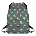 Cute Alien With Bow Tie Print Drawstring Backpack