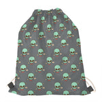 Cute Alien With Bow Tie Print Drawstring Bag