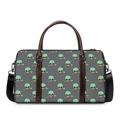 Cute Alien With Bow Tie Print Duffle Bag