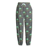 Cute Alien With Bow Tie Print Fleece Lined Knit Pants