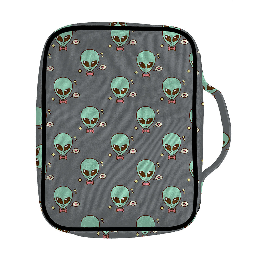 Cute Alien With Bow Tie Print Front Pocket Bible Bag