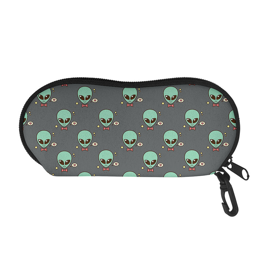 Cute Alien With Bow Tie Print Glasses Case