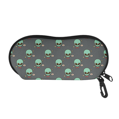 Cute Alien With Bow Tie Print Glasses Case