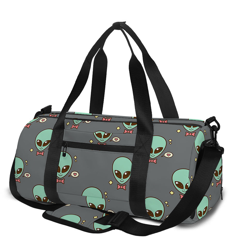 Cute Alien With Bow Tie Print Gym Bag