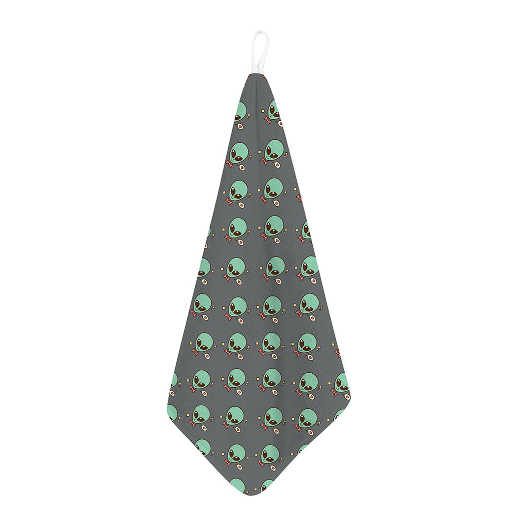 Cute Alien With Bow Tie Print Hand Towel