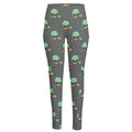 Cute Alien With Bow Tie Print High-Waisted Pocket Leggings