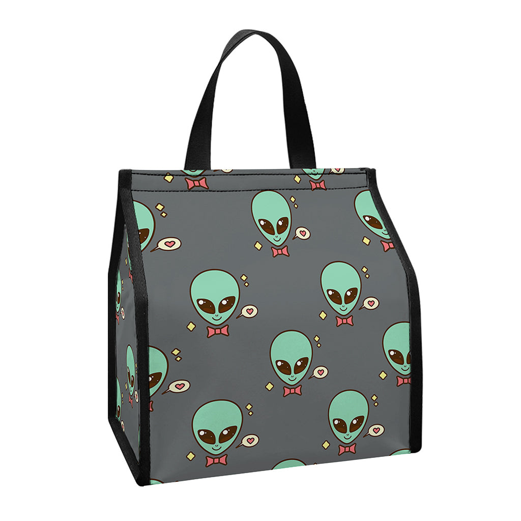 Cute Alien With Bow Tie Print Insulated Lunch Tote