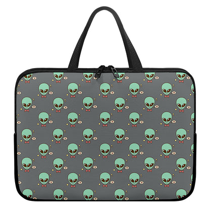 Cute Alien With Bow Tie Print Laptop Sleeve With Handle