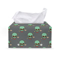 Cute Alien With Bow Tie Print Leather Tissue Box Cover