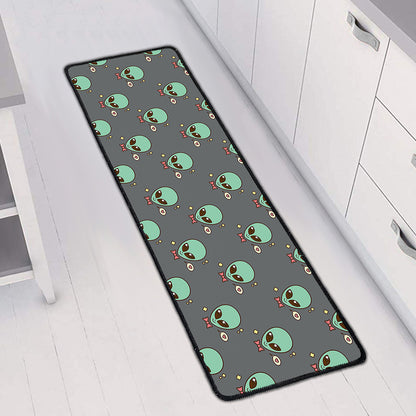 Cute Alien With Bow Tie Print Long Kitchen Mat