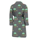 Cute Alien With Bow Tie Print Men's Bathrobe