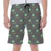 Cute Alien With Bow Tie Print Men's Beach Shorts