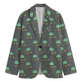 Cute Alien With Bow Tie Print Men's Blazer