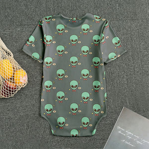 Cute Alien With Bow Tie Print Men's Bodysuit