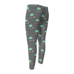 Cute Alien With Bow Tie Print Men's Compression Pants