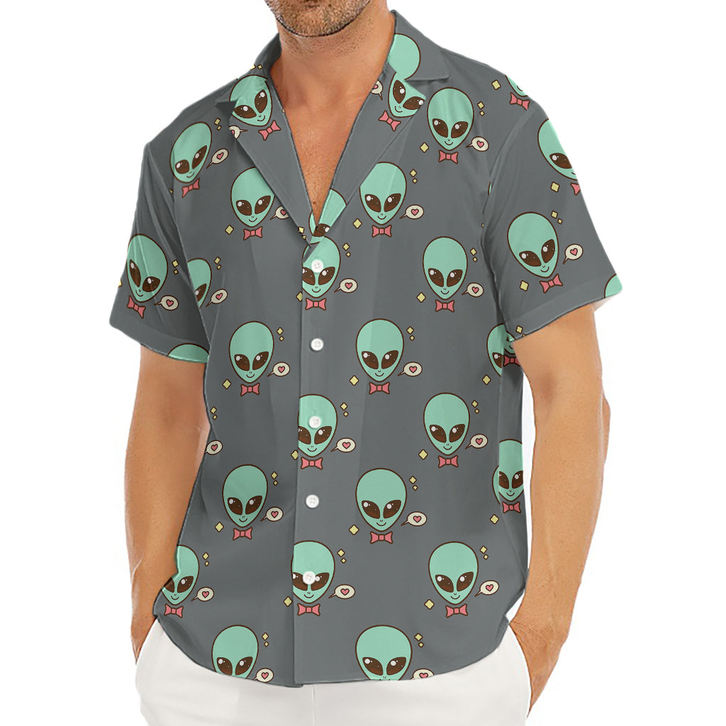 Cute Alien With Bow Tie Print Men's Deep V-Neck Shirt